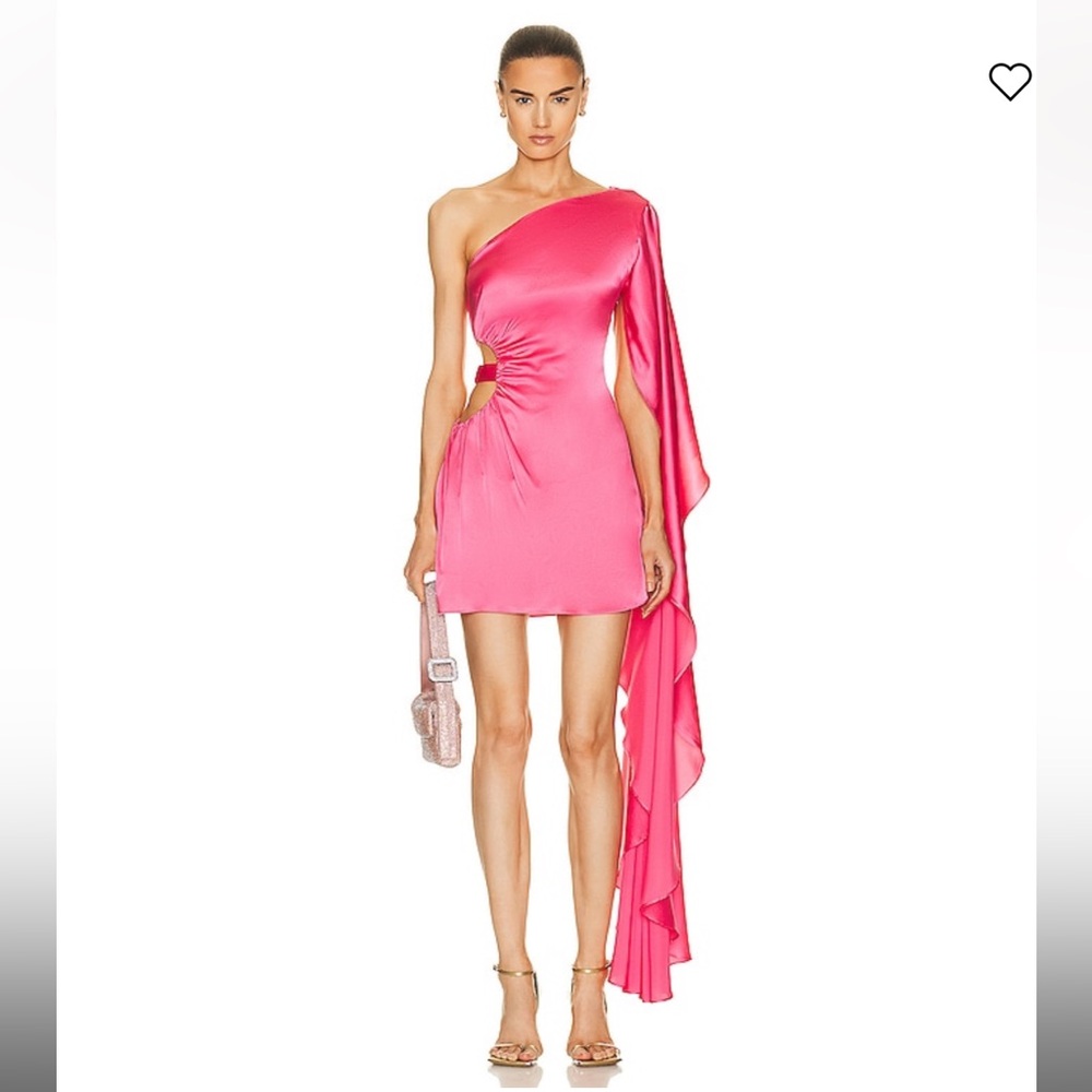 Cult Gaia Malia Dress in pink! A beautiful satin one shoulder dress